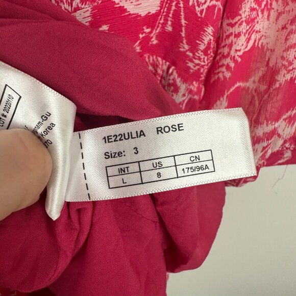 NWT ba&sh Ulia Wrap Summer Mini Dress Rose Pink Print Size 8 Large - Picture 12 of 13